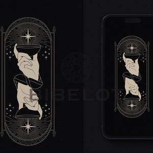 Ace of Cups Tarot Phone Wallpaper: Dark Gothic Design (Digital Download)