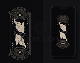 Ace of Cups Tarot Phone Wallpaper: Dark Gothic Design (Digital Download)