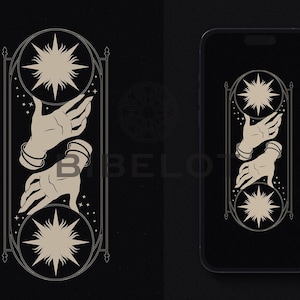 The Sun Tarot Phone Wallpaper: Gothic Celestial Art (Digital Download)