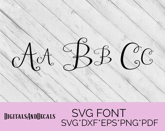 Samantha Regal Font SVG Fonts, Monogram Font File, Cameo Fonts, Split Font Svg, Split Letter SVG, Monogram Svg Font, Cricut Fonts