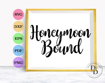 Honeymoon SVG, Wedding SVG, Script Svg, Wedding SVG Font, Wedding Vinyl Cutting Files, Dxf, Svg fonts for cricut
