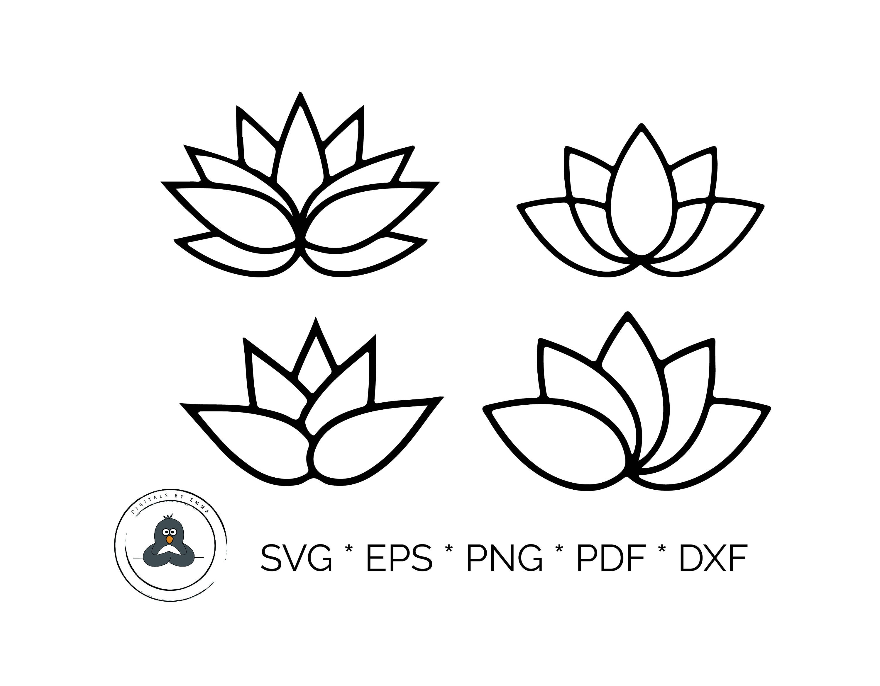 Lotus Flower Svg Lotus Flower Cut Files Lotus Flower Dxf Etsy