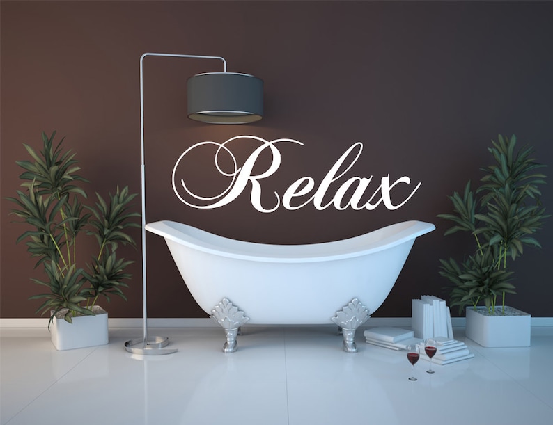 Relax Bathroom Sign Vinyl Wall Decal Perfect as Bathroom Etsy