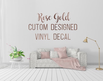 Love Wall Sticker Decoration Personalised Rose Gold Art Bedroom Home Decor 60 cm