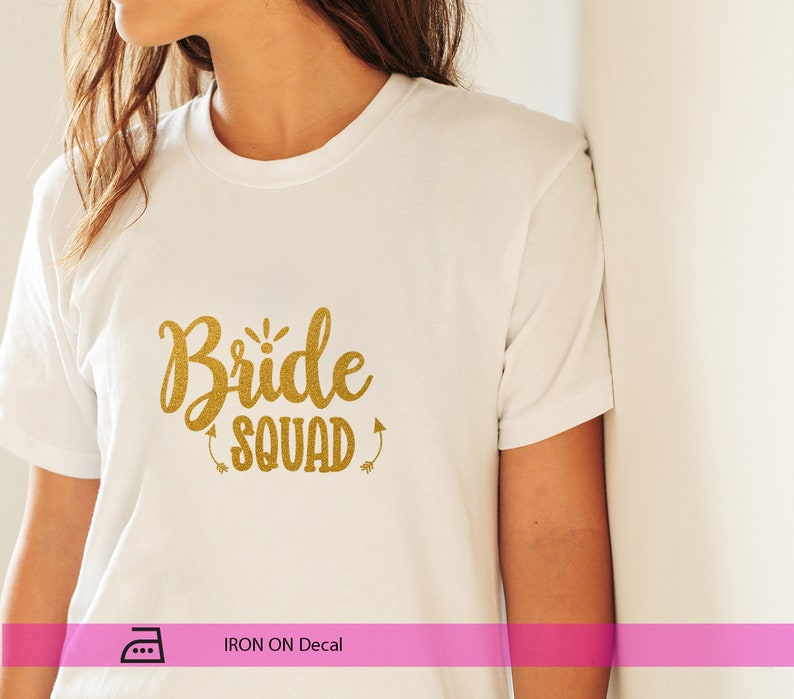 HTV Decal Rose Gold IRON ON Bride Squad Decals Hen Party Decals T-Shirt Decals Wedding Labels Bride Squad Labels Htv Decals