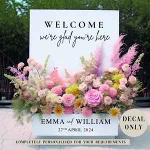 Flower Box Wedding Welcome Sign Vinyl Decals