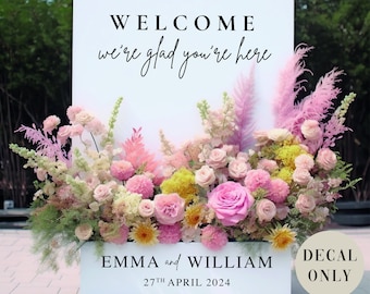 Flower Box Wedding Welcome Sign Vinyl Decals