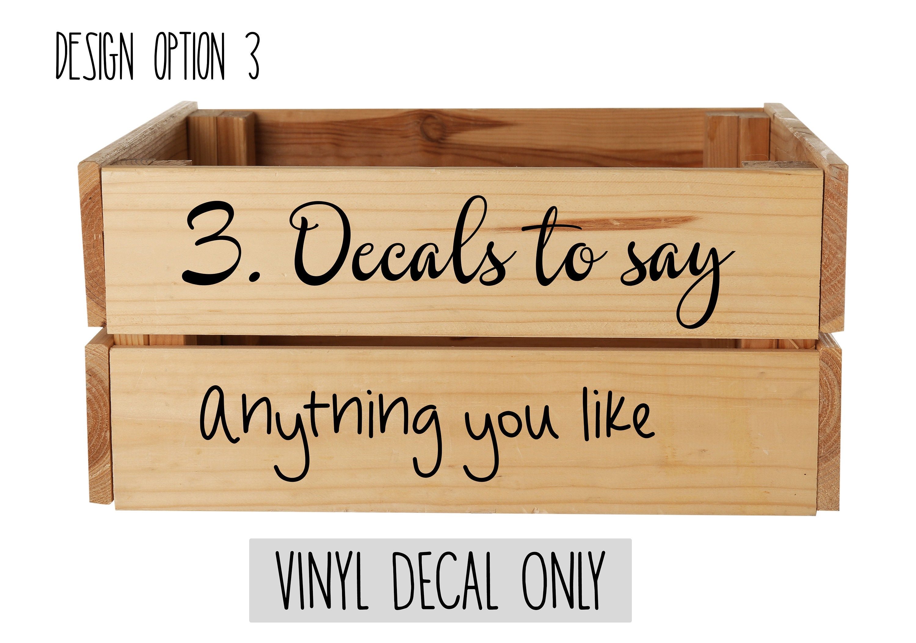 Custom Designed Crate Vinyl Decal Stickers Perfect for Etsy UK