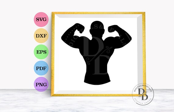 Strong Man Muscle Man Gym Man Silhouette Svg Dxf Etsy
