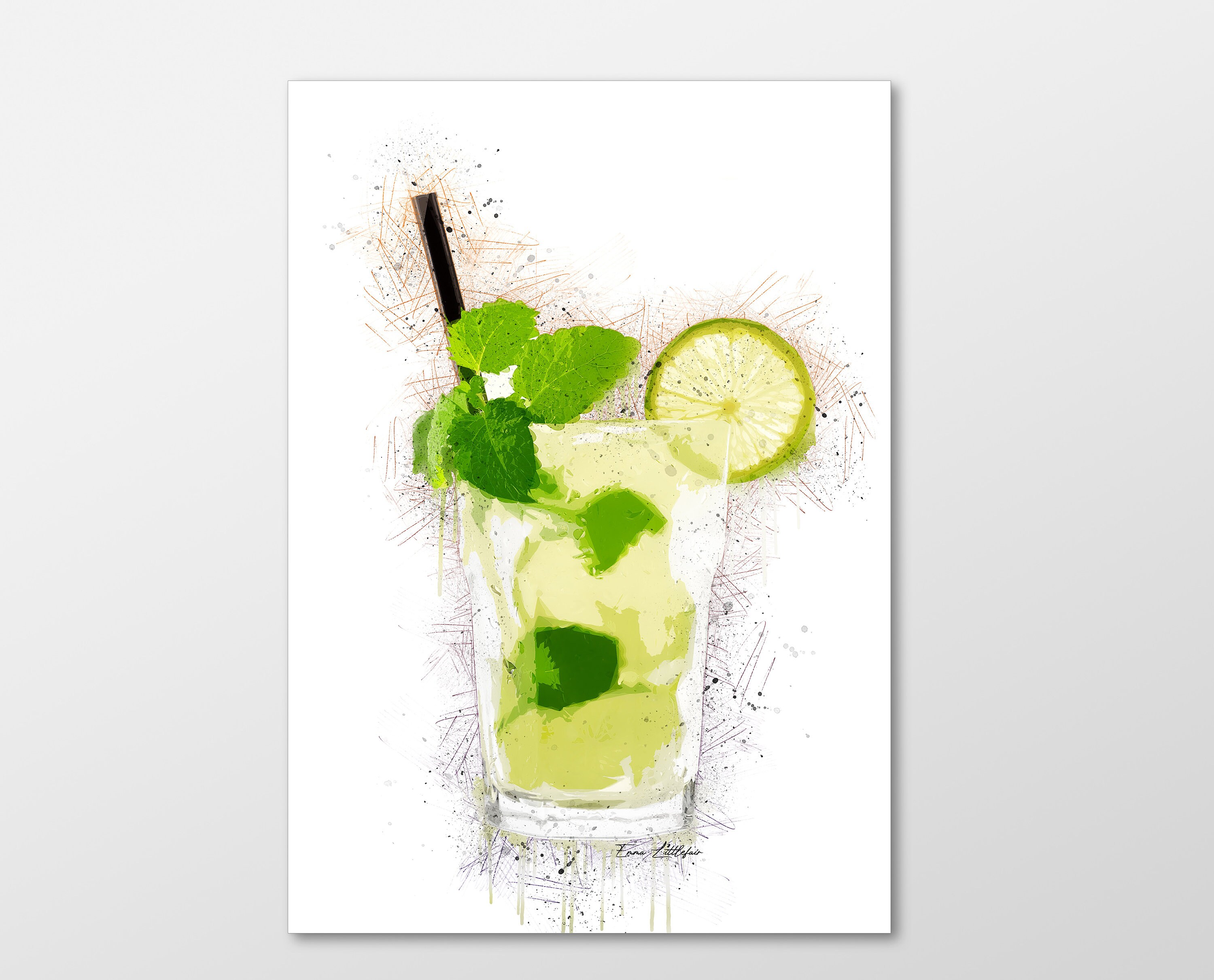 Gin and Tonic Art Print Cocktail Wall Art Etsy