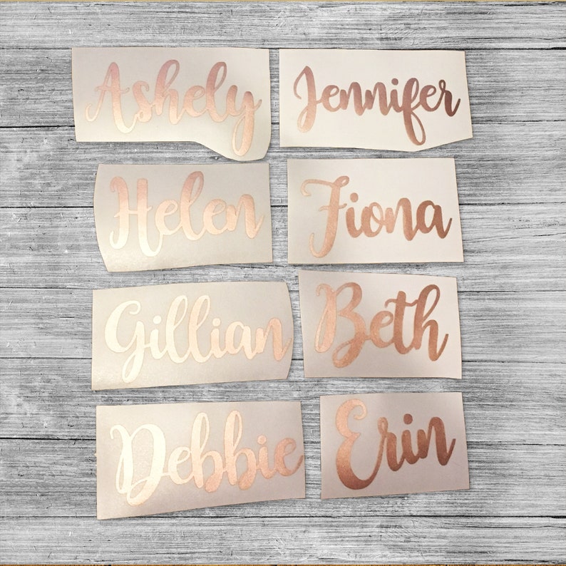 Personalized Rose Gold Custom Vinyl Name Decals Perfect for Etsy UK