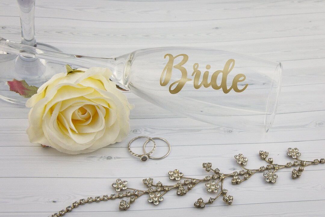 Gold VINYL DECAL DIY Decal for Personalized Glasses Bride Etsy
