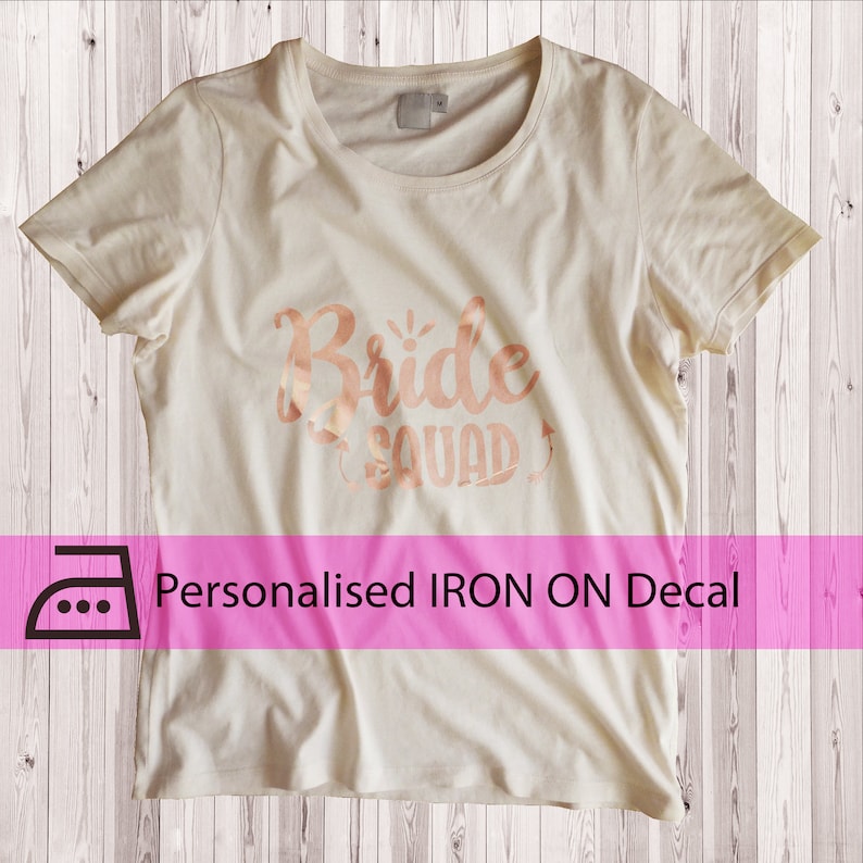 HTV Decal Rose Gold IRON ON Bride Squad Decals Hen Party Decals T-Shirt Decals Wedding Labels Bride Squad Labels Htv Decals