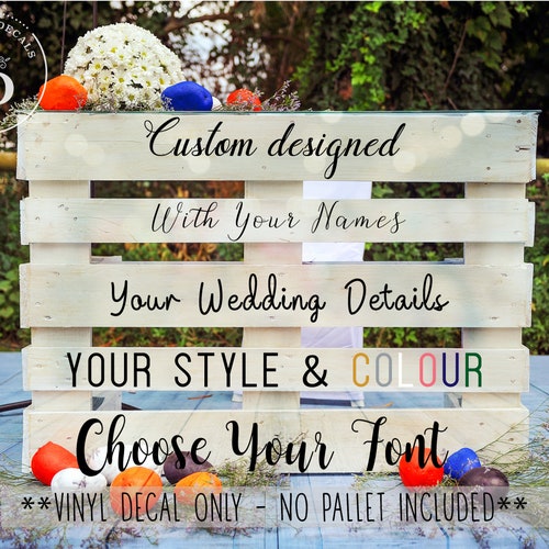 VINYL DECAL for Wooden Pallet Wedding Sign Vinyl Decal for Etsy