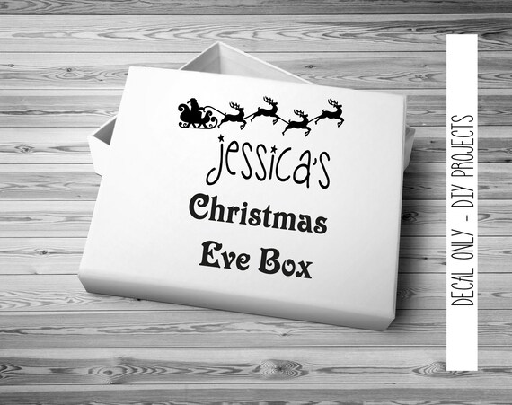 Download Free Personalised Christmas Eve Box Vinyl Sticker With Santa Sleigh Etsy SVG DXF Cut File