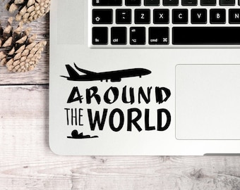 Decal Travel Quote, Airplane Decal, World Decal, Aeroplane Decal, Travel Decal, Travel Quote Sticker, Laptop Decal, Suitcase Sticker