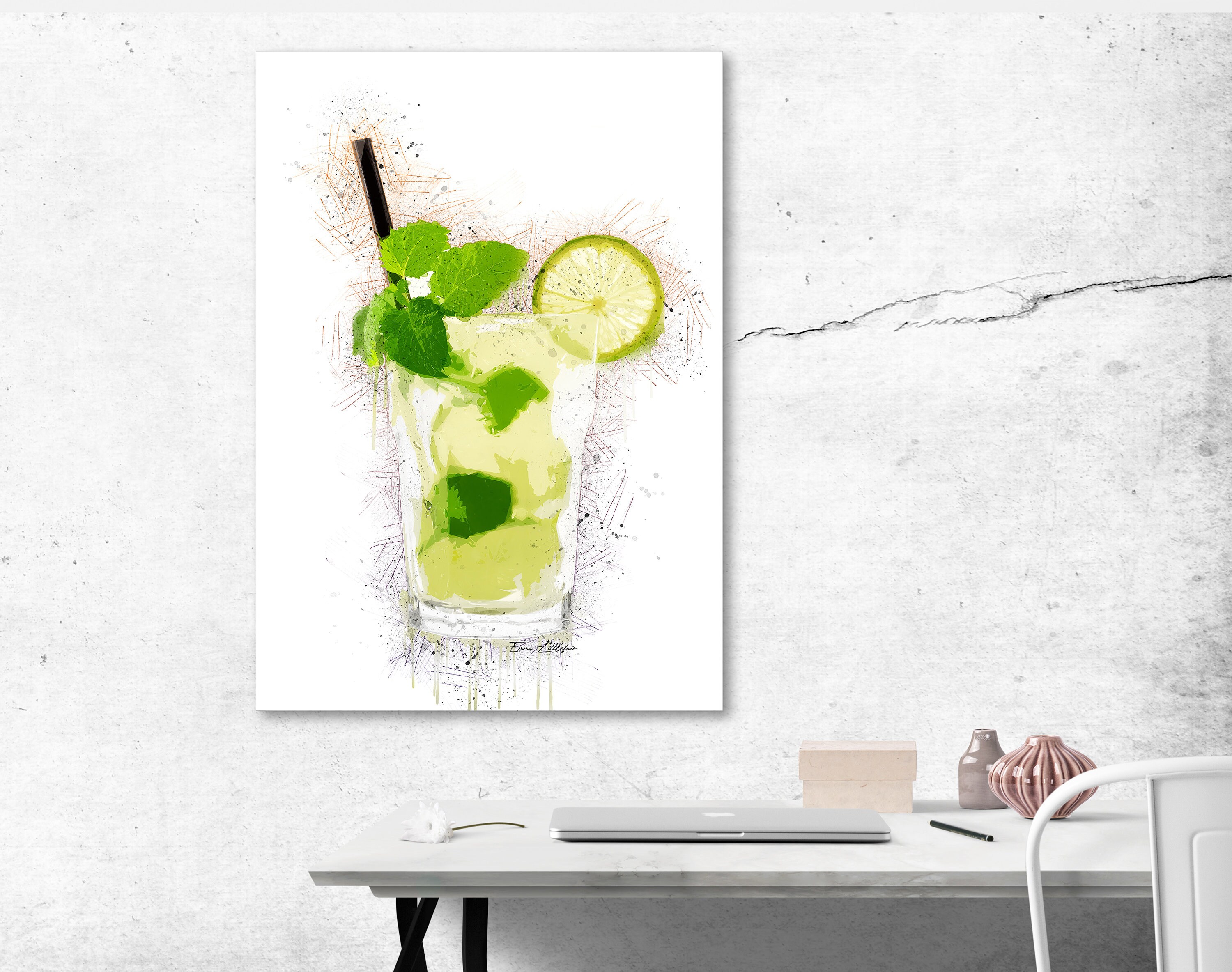 Gin and Tonic Art Print Cocktail Wall Art Etsy