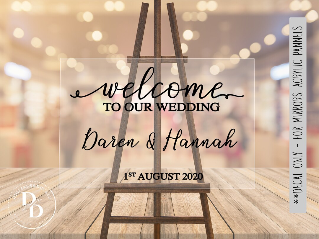 Wedding Decal for Mirror or Acrylic to Our Wedding With