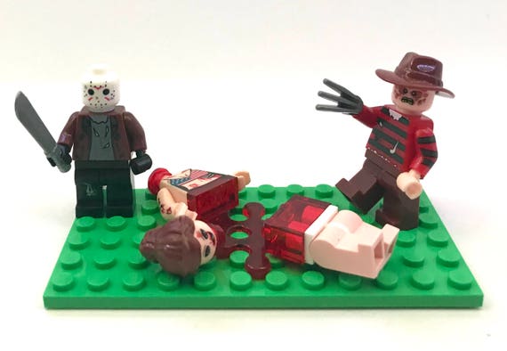 Jason Inspired Custom Lego Minfigure with Bloody Machete and Free Collector Card