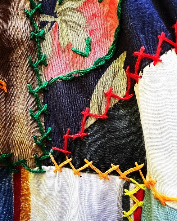 Vintage 90s oversized patchwork bomber jacket - image 7