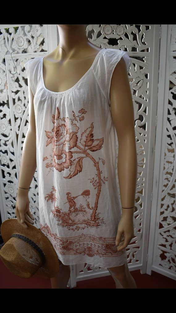 ViNtAgE sheer toile print dress. Size S/ M