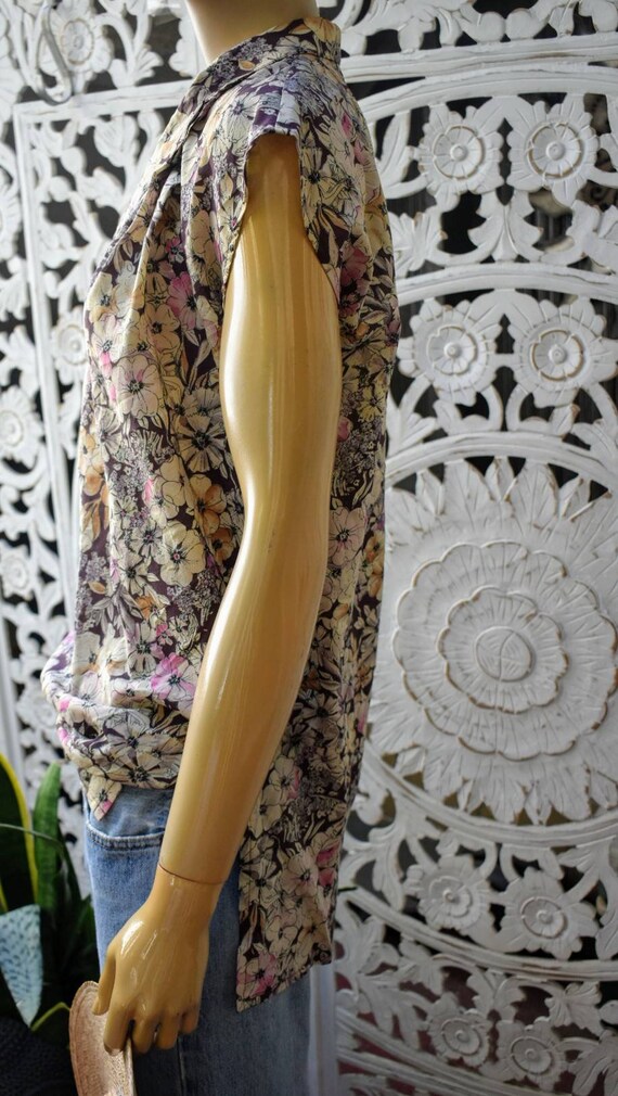 70s floral blouse. Suze S to M - image 4