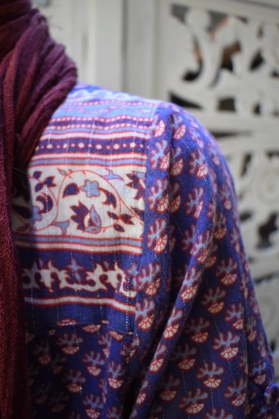 Vintage 70s cotton Indian blockprint blouse