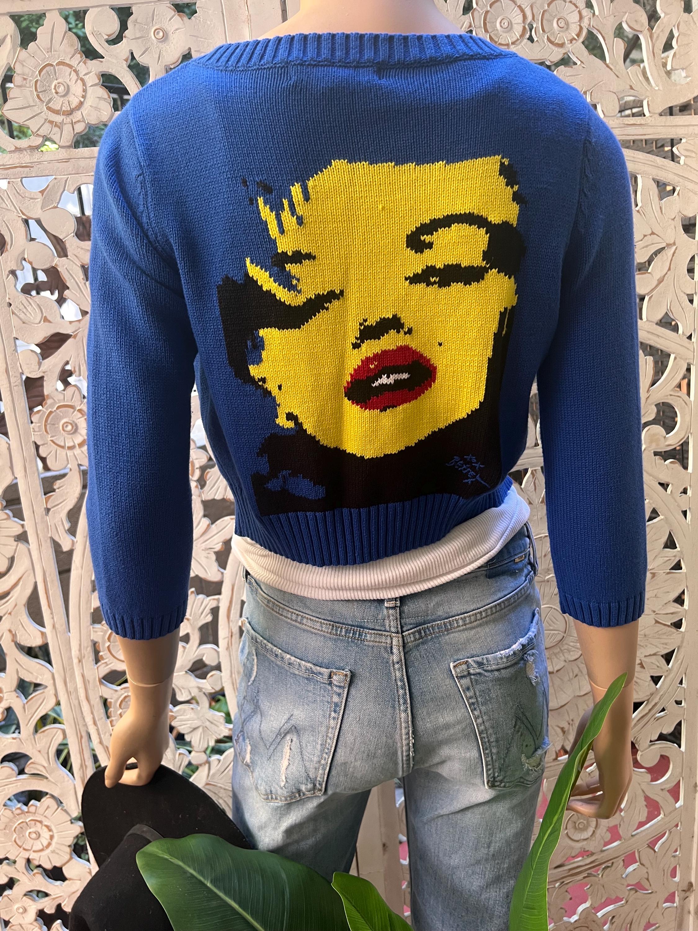 Vintage 90s/ Y2K Betsy Johnson AndyWarhol Marilyn Monroe cropped cardigan Size S