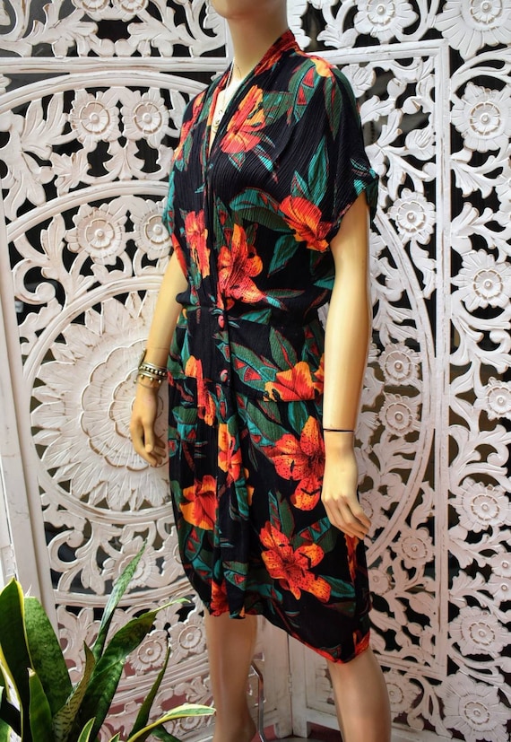 Hibiscus print dress sales