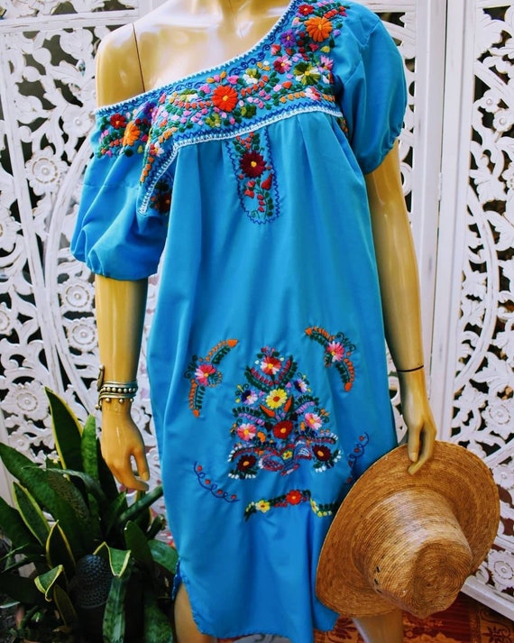 Quintessential hand embroidered mexican kaftan dr… - image 6