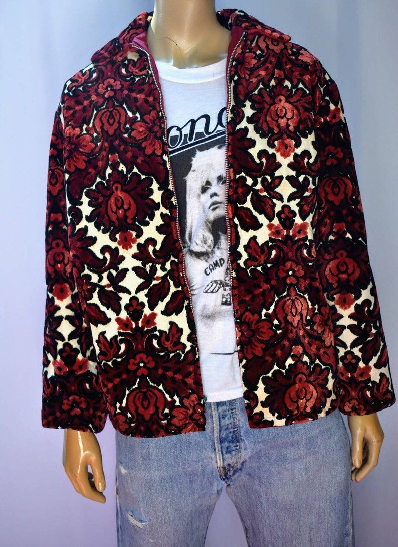 Vintage 60s velvet carpet bag jacket
