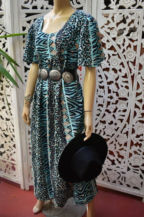 Vintage 80s animal print kaftan