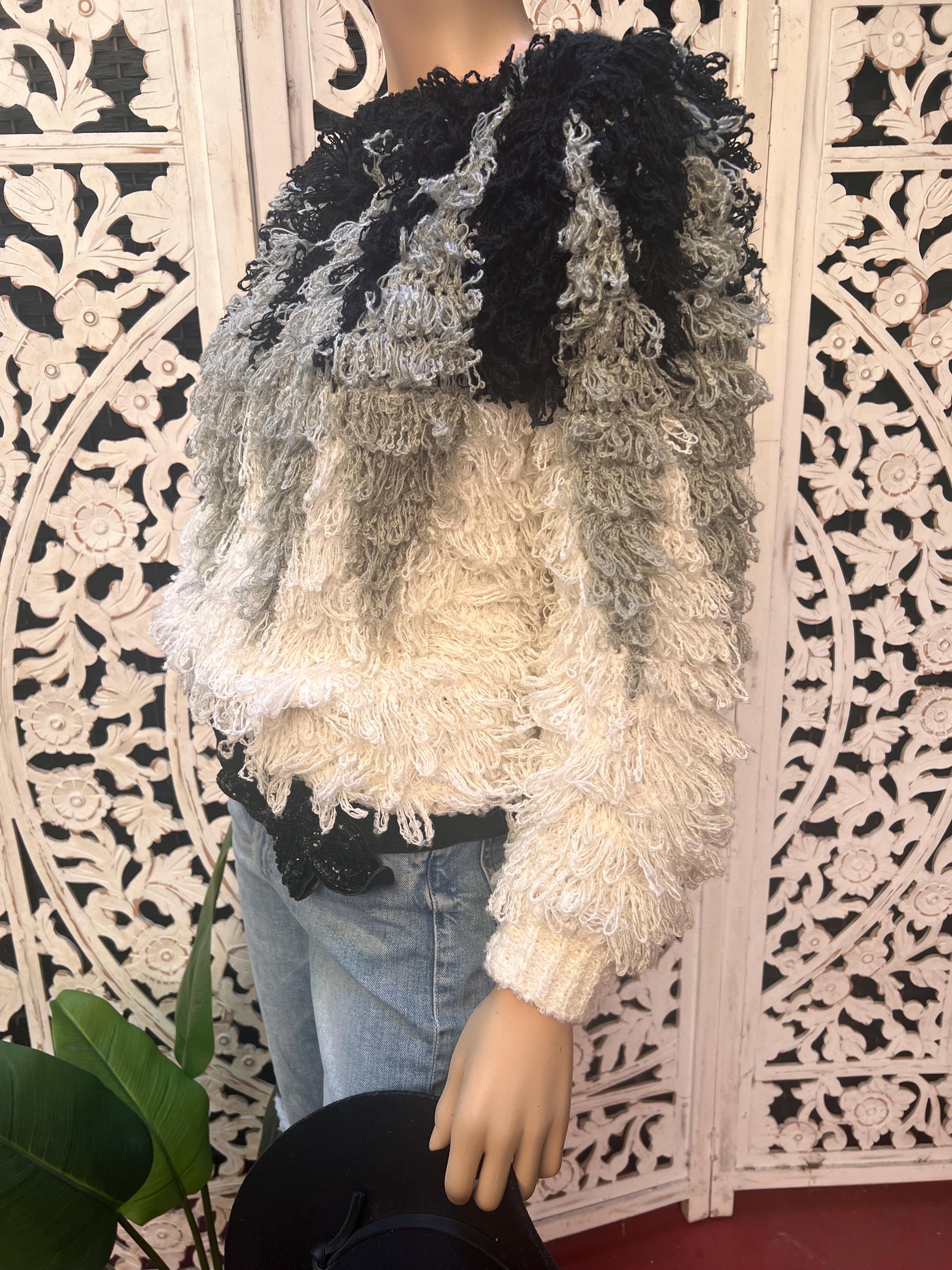 Vintage SHAGGY Geometric 80s Sweater Size M - Etsy