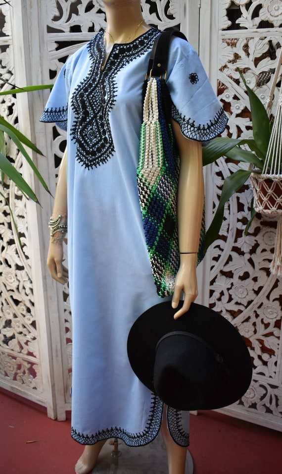 Vintage Moroccan embroidered kaftan size S to M - image 2