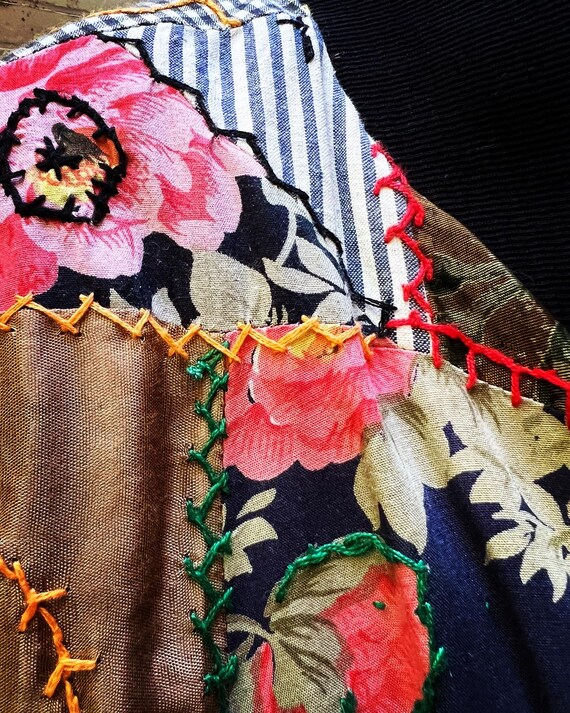 Vintage 90s oversized patchwork bomber jacket - image 6