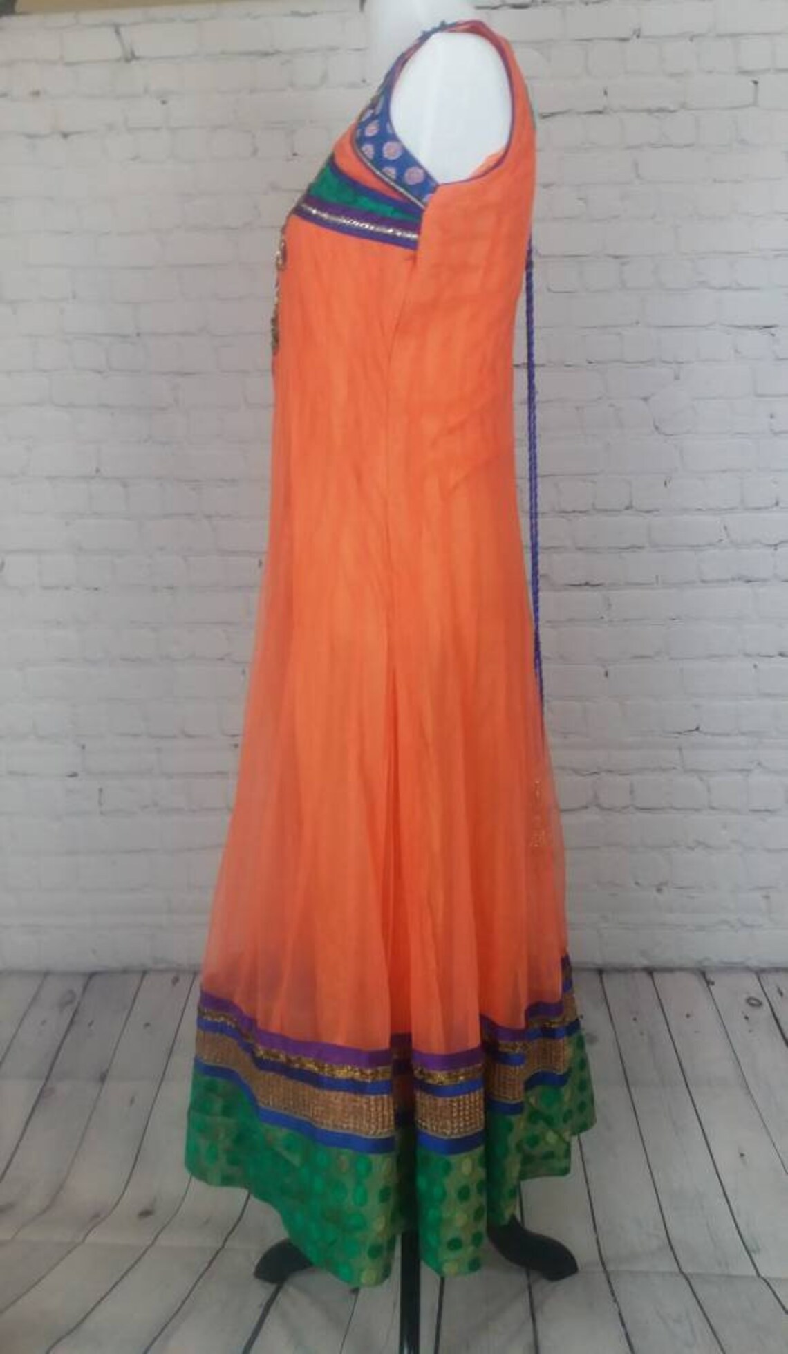 Vintage East Indian Wedding Dress With Metallic Embroidery and - Etsy