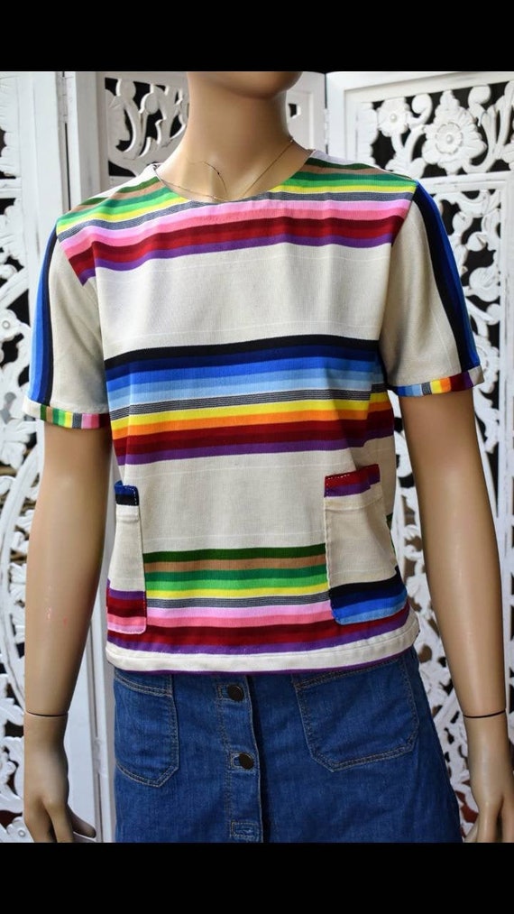 ViNtAgE 70s serape print top. No label. Size M - image 1