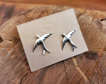 Tiny Dove Post Sterling Earrings