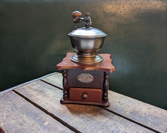 Vintage Kaffeemuhle German Wooden Coffee Grinder