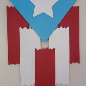 Puerto Rico wooden flag wall decor