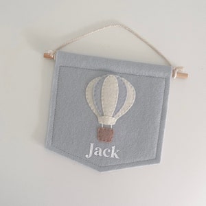 Felt Mini Flag - Hot Air Balloon & Name