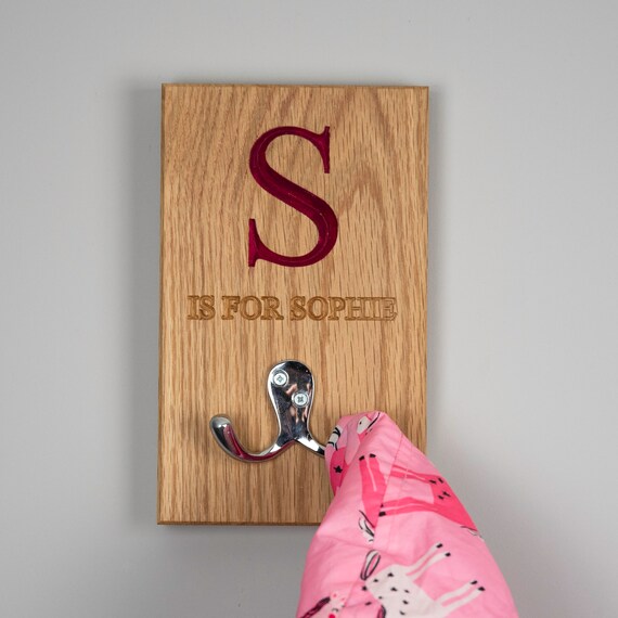 Personalised Solid Oak Coat Hook Children S Hong Kong Personalised Solid Oak Coat Hook, Personalised Childrens Coat Hangers