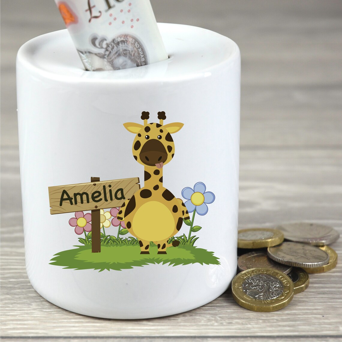 Personalised Children's Giraffe Money Box Ceramic Money Etsy