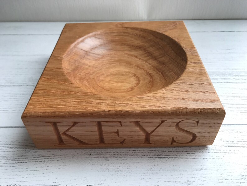 Solid Oak Key Storage Dish Key Storage Dish Personalised Key Etsy