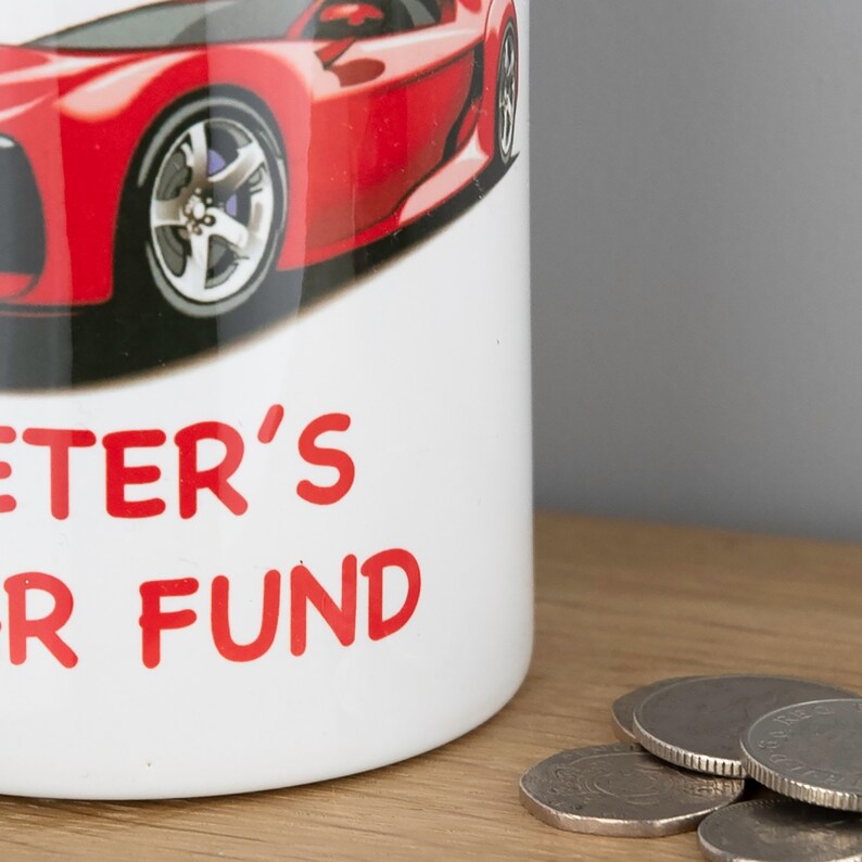 Personalised Car Fund Ceramic Money Box Ceramic Money Box Etsy