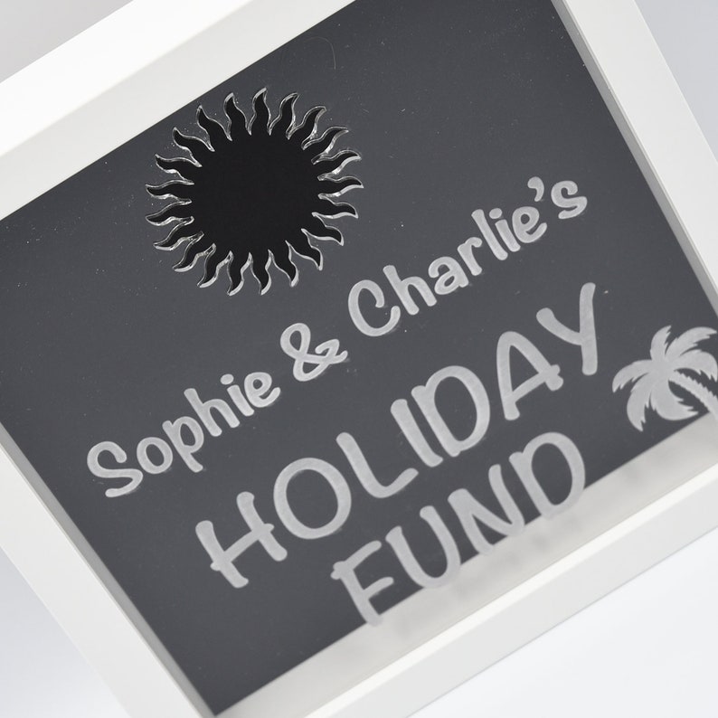 Personalised Holiday Fund Money Box Frame Holiday Savings Etsy