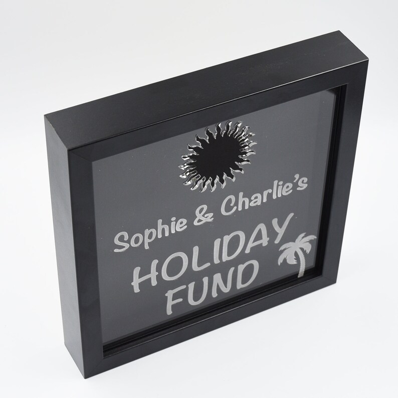 Personalised Holiday Fund Money Box Frame Holiday Savings Etsy