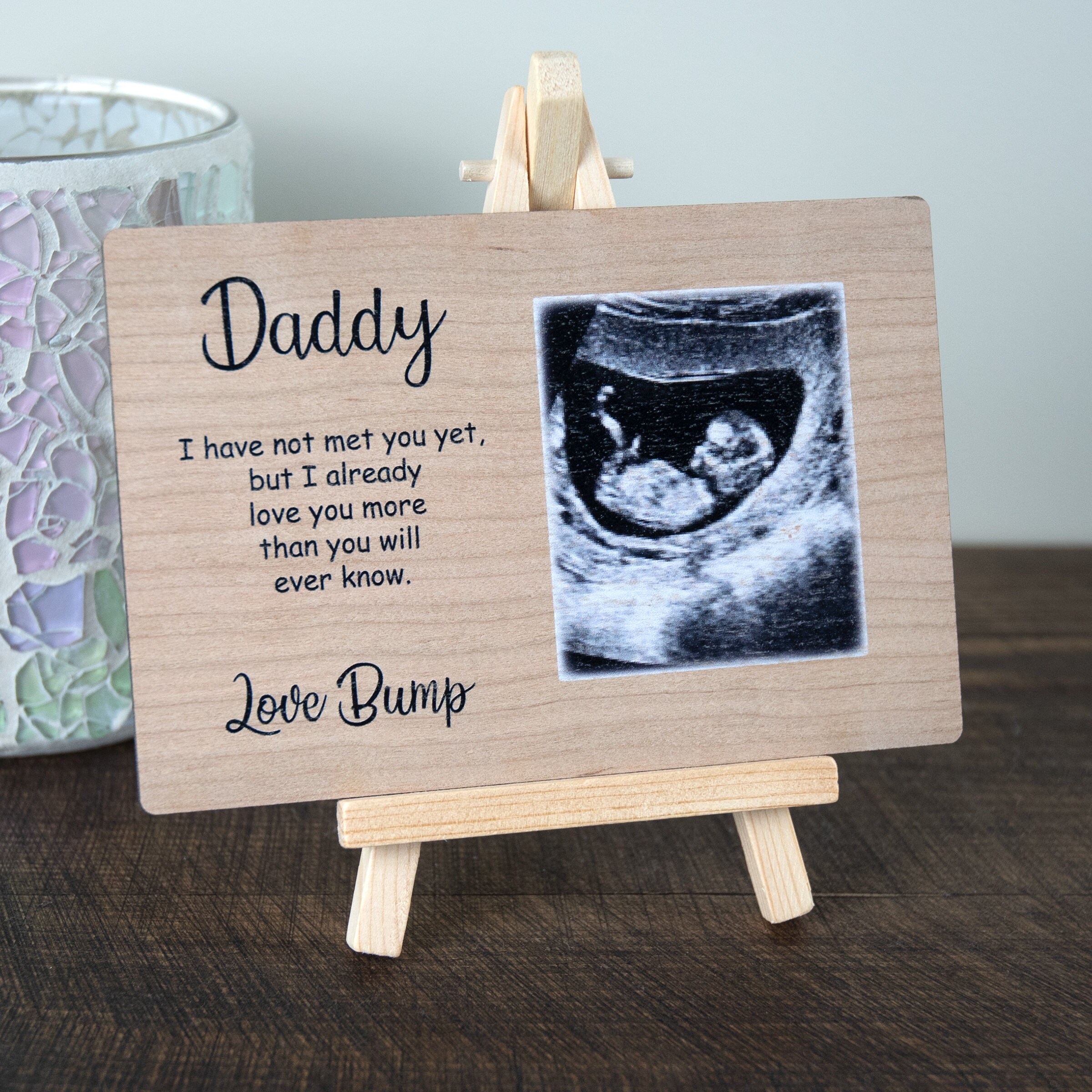 Personalised Baby Scan Wooden Card Baby Scan Card Baby Etsy