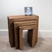 Set of 3 Solid Wood Rustic Nest Of Tables with Chunky Legs | Space Saving End Table 