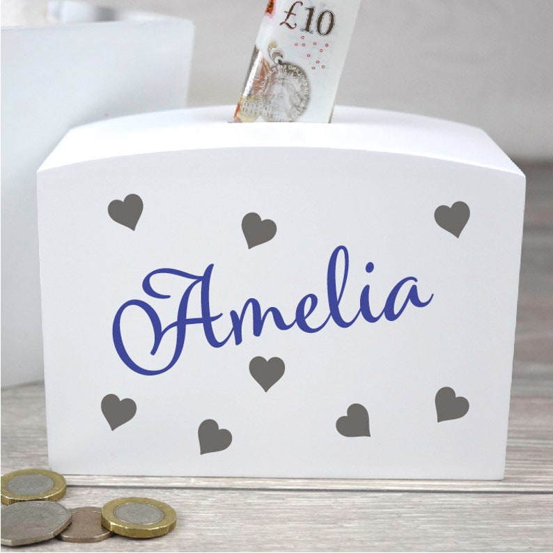Personalised Children's Wooden Money Box 1st Birthday Etsy